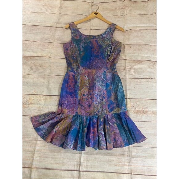 Vintage Knapp Studio Women's Multi Color Sleeveless Mini Dress - 5 - Picture 5 of 15